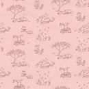 Clothworks Guess How Much I Love You Toile Light Coral Fabric