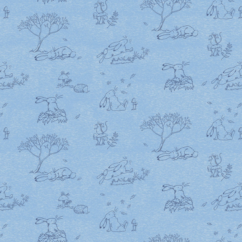 Clothworks Guess How Much I Love You Toile Denim Fabric