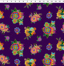 Clothworks Fantasticats Digital Hidden Cats Purple Metallic Fabric