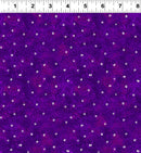 Clothworks Fantasticats Digital Hollow Dots Purple Fabric