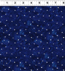 Clothworks Fantasticats Digital Hollow Dots Dark Royal Blue Fabric