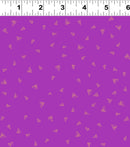 Clothworks Fantasticats Digital Gold Triangles Dark Orchid Fabric