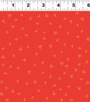 Clothworks Fantasticats Digital Gold Triangles Orange Fabric