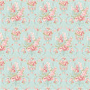 PREORDER Clothworks Charlotte Damask Turquoise Fabric