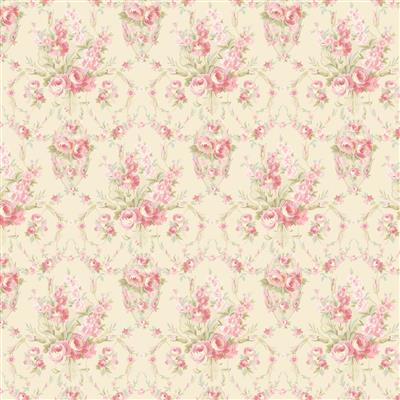 PREORDER Clothworks Charlotte Damask Cream Fabric