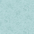 PREORDER Clothworks Charlotte Tonal Roses Dark Turquoise Fabric