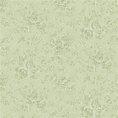 PREORDER Clothworks Charlotte Tonal Roses Olive Fabric