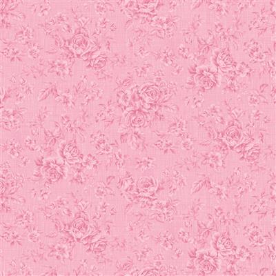PREORDER Clothworks Charlotte Tonal Roses Dark Pink Fabric