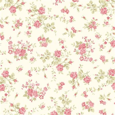 PREORDER Clothworks Charlotte Rose Bunches Light Cream Fabric