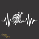 Yarn Heartbeat Vinyl Car Decal