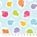 Northcott Spring Chickens Aqua Fabric