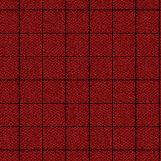 Benartex A Very Wooly Autumn Window Cranberry Cotton Fabric