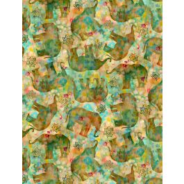 Wilmington Prints Bohemian Dreams Tossed Elephants  ONLINE PURCHASE ONLY