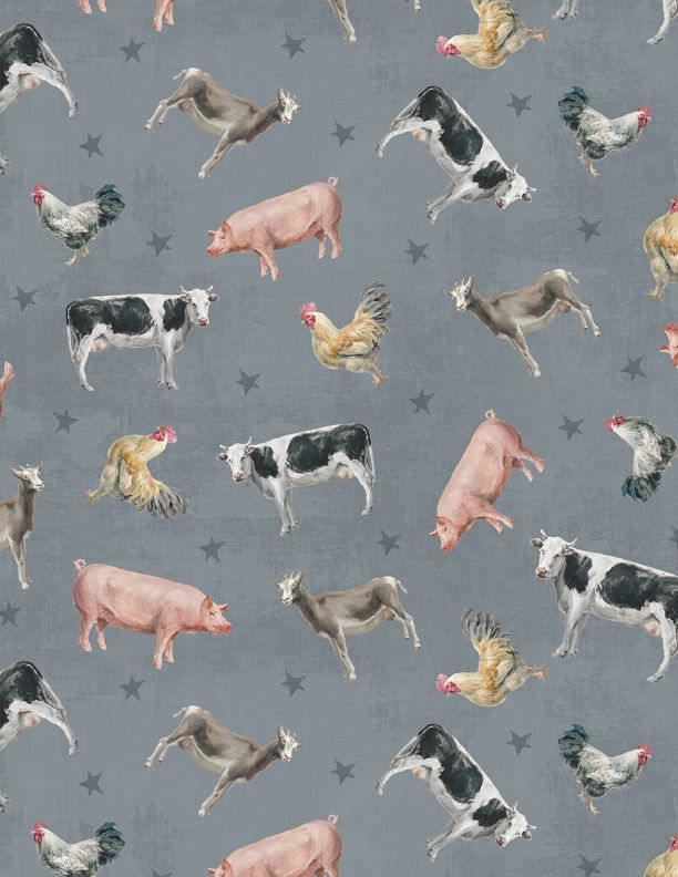 Wilmington Prints Farmhouse Chic Pattern Animals Color Gray 8920 492