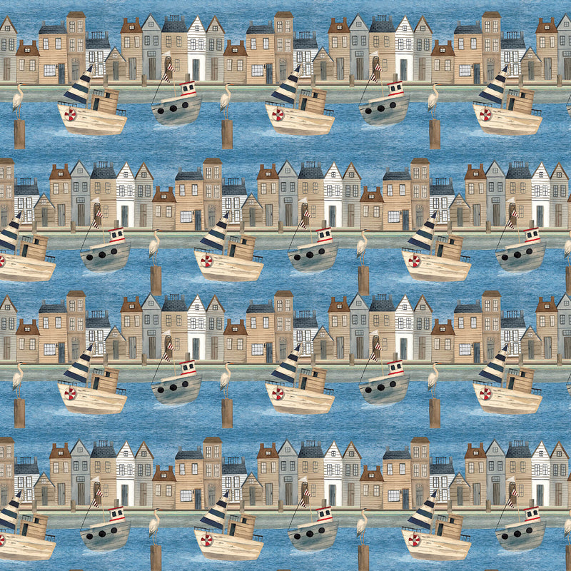 Blank Quilting Harbor Days Port Town Blue 1157-75