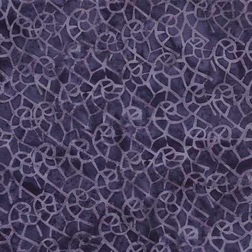 Island Batik Juicy Mosaics Water Wave Purple Regal Batik Fabric