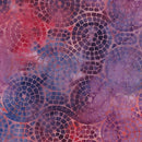 Island Batik Juicy Mosaics Cirlces Purple Batik Fabric