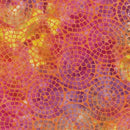 Island Batik Juicy Mosaics Circles Orange Batik Fabric
