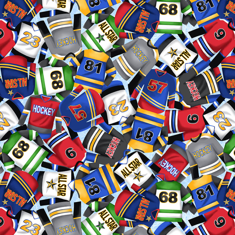 Blank Quilting Love Of Game Hockey Jerseys