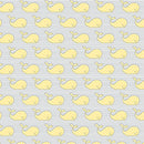 Benartex Adorable Alphabet Adorable Whale Yellow/Grey Fabric