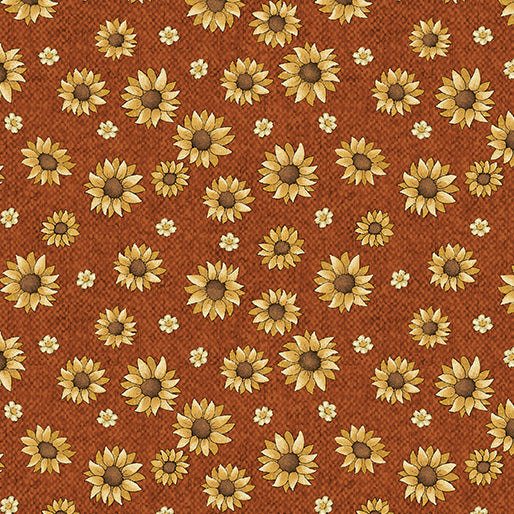 Benartex A Very Wooly Autumn Flowers Spice Cotton Fabric