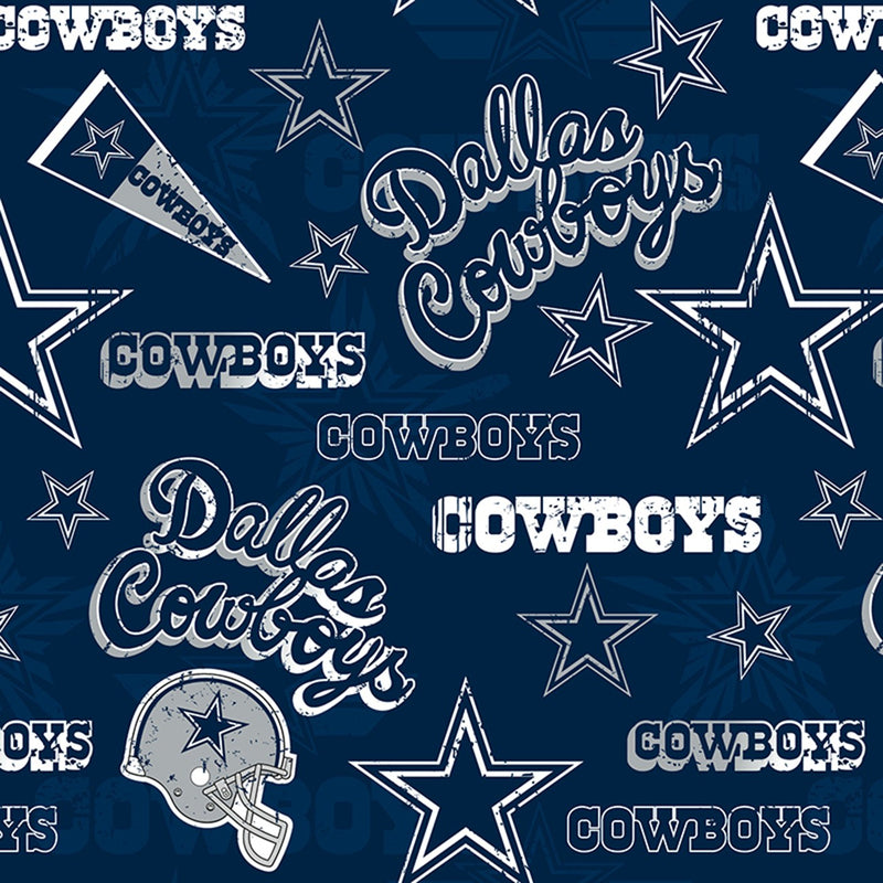 Fabric Traditions NFL Football Dallas Cowboys Cotton Print Navy 14443-D