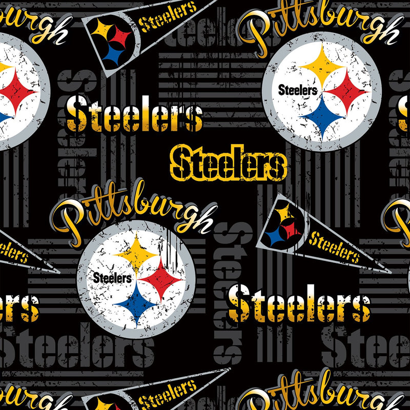 Fabric Traditions NFL Pittsburgh Steelers Cotton Print White 60 Wide  Fabric