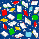 Blank Quilting Top Of The Class Tossed Books Blue Fabric