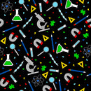 Blank Quilting Top Of The Class Science Icons Black Fabric