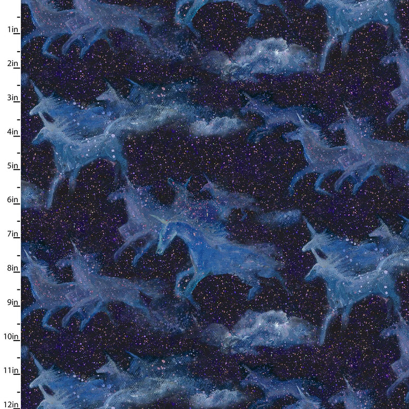 3 Wishes Fabrics Celestial Journey Digital Print By Josephine Wall Pattern Night Flight Color Purple 17137-PUR