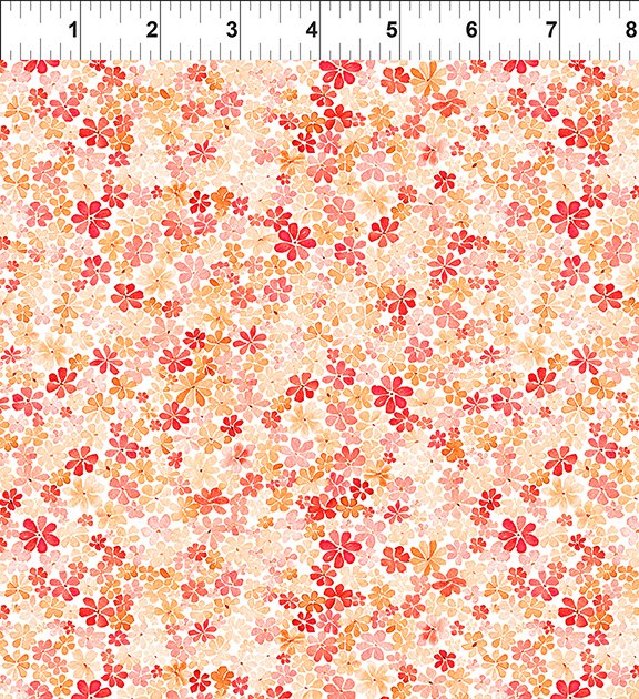 In The Beginning Fabrics Watercolor Beauty Daisy Orange Fabric