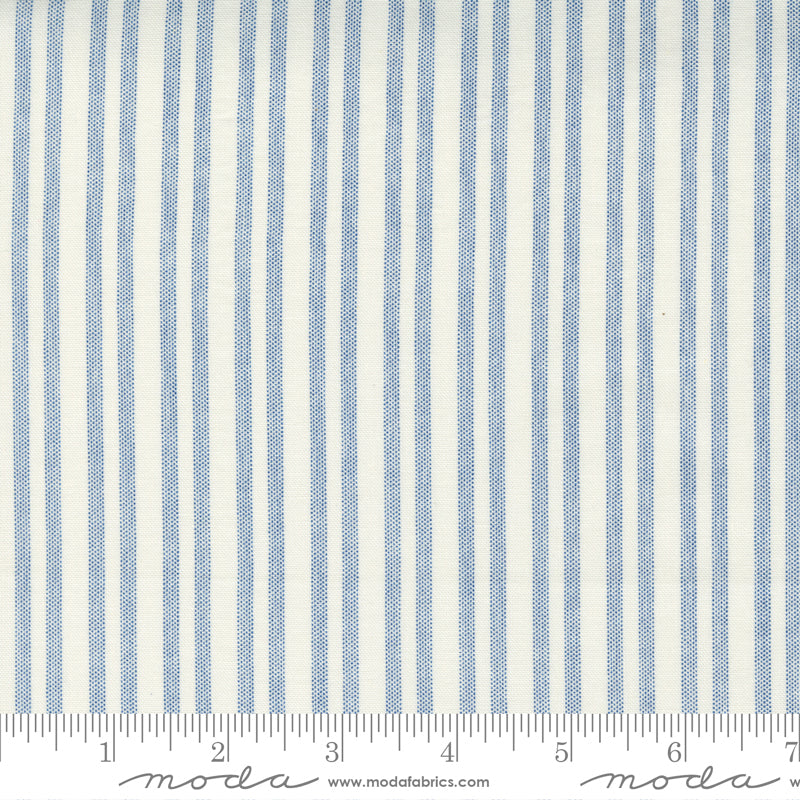 Moda Prairie Days Country Stripe Milk White Blue Fabric