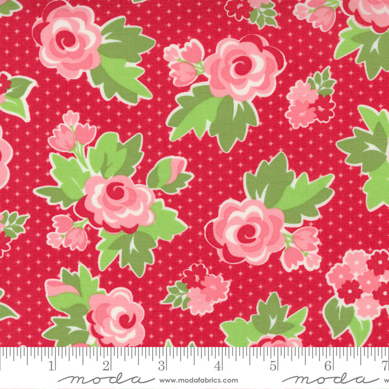 Moda Love Lily Rosy Floral Cherry Fabric