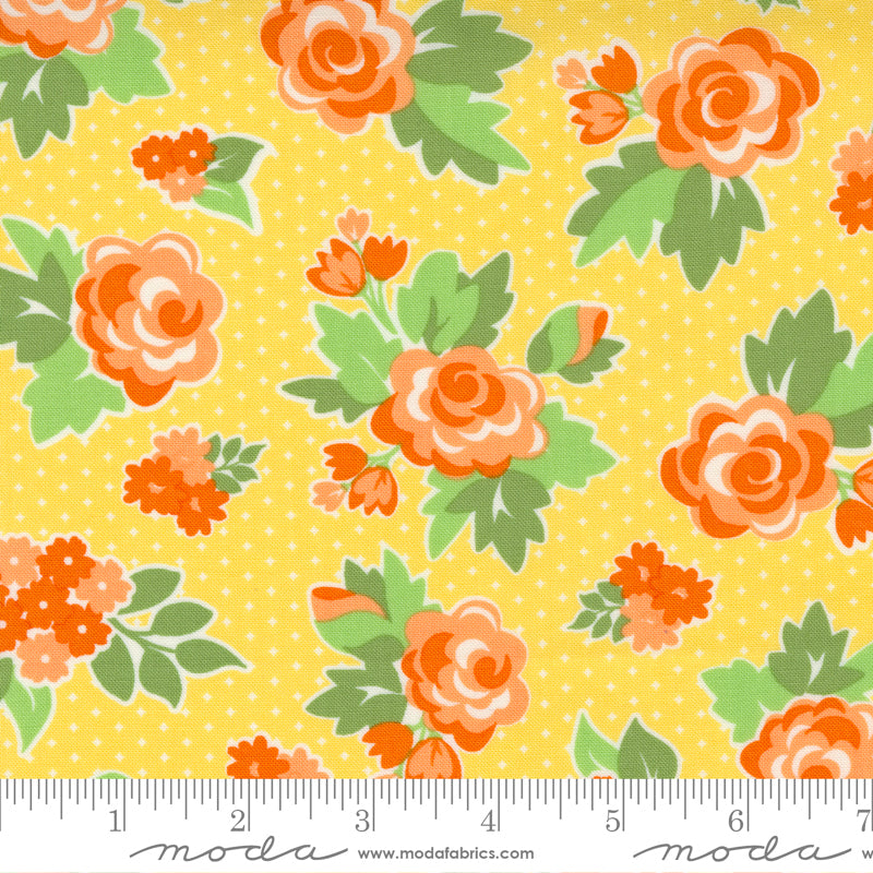 Moda Love Lily Rosy Floral Lemonade Fabric