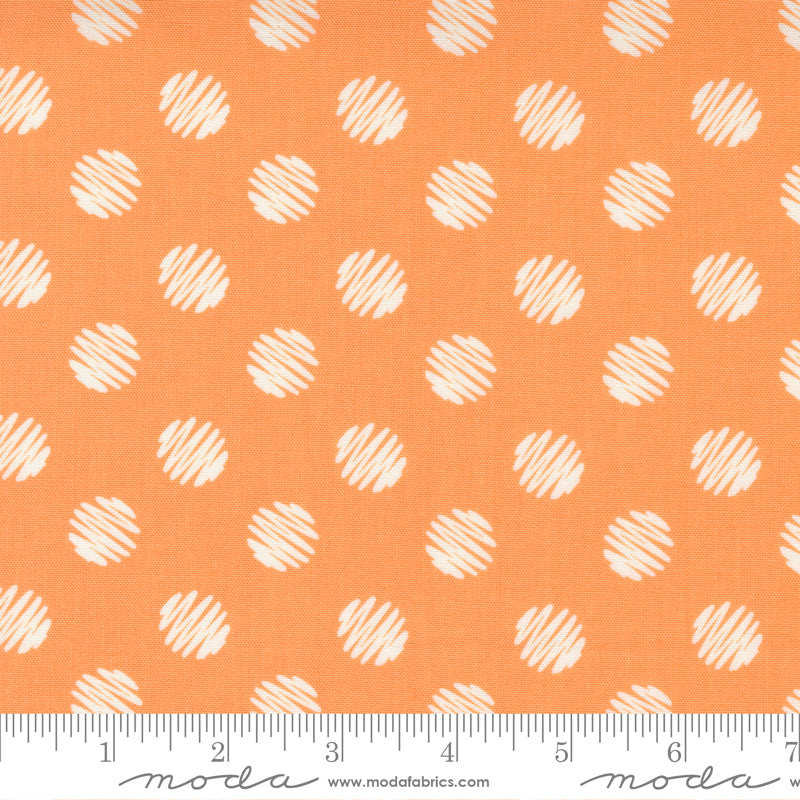 Moda Love Lily Scribble Dot Orange Blossom Fabric