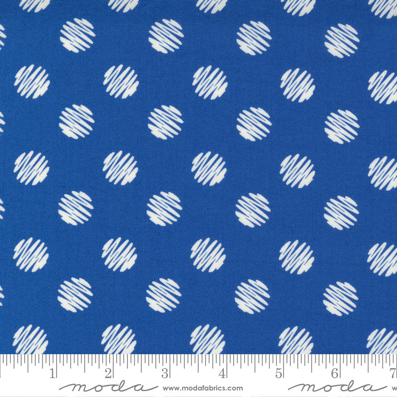 Moda Love Lily Scribble Dot Blueberry Fabric