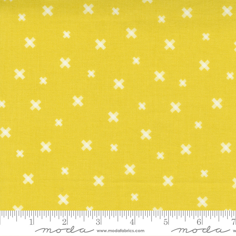 Moda Seashore Drive Geometric Cross Citrine Fabric