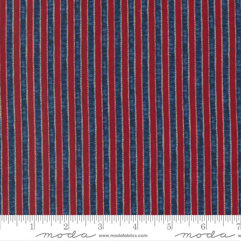 Moda My Country Stripes Red Blue Fabric