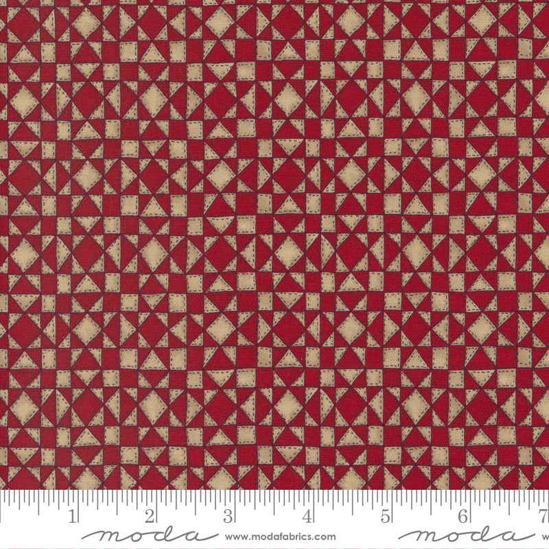 Moda My Country Pieced Stars Rich Red Fabric