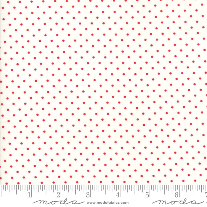 Moda Essentially Yours Dots White Red Fabric