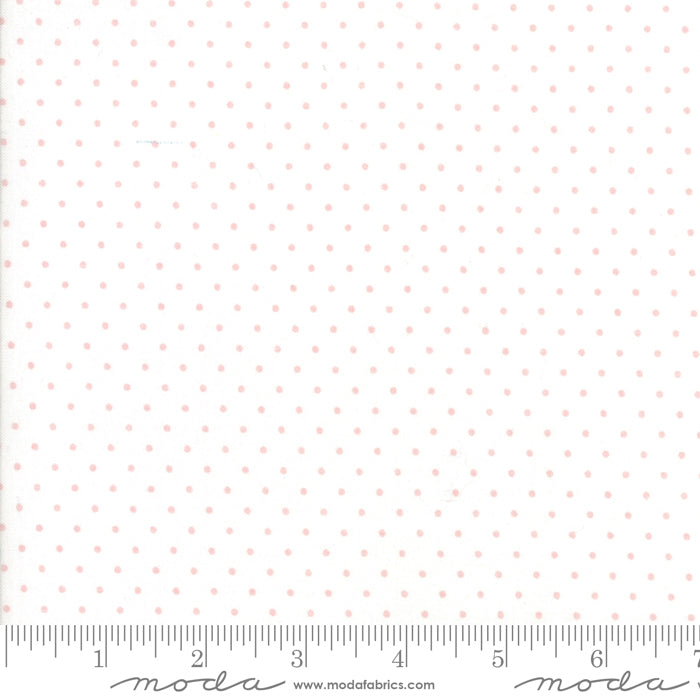 Moda Essentially Yours Dots White Baby Pink Fabric