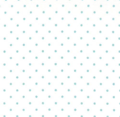 Moda Essentially Yours Dots White Teal Fabric