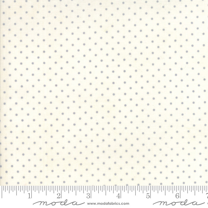 Moda Essentially Yours Dots White Silver Fabric