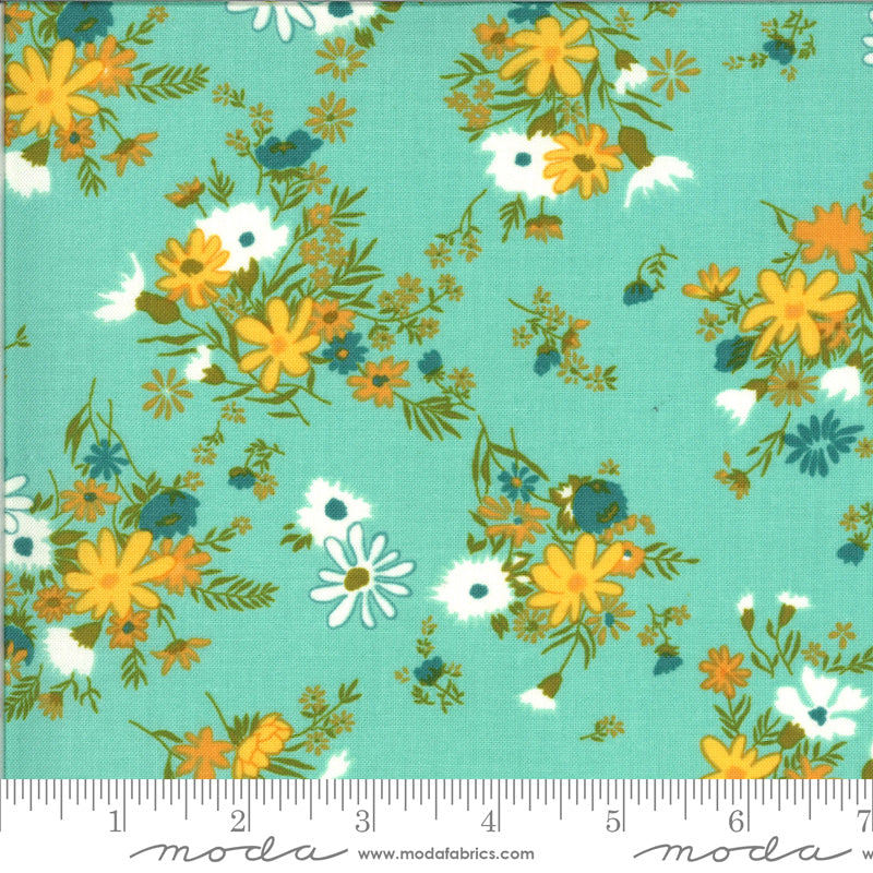 Moda A Blooming Bunch By Maureen McCormick Pattern Easy Breezy Color Aqua 40042-21
