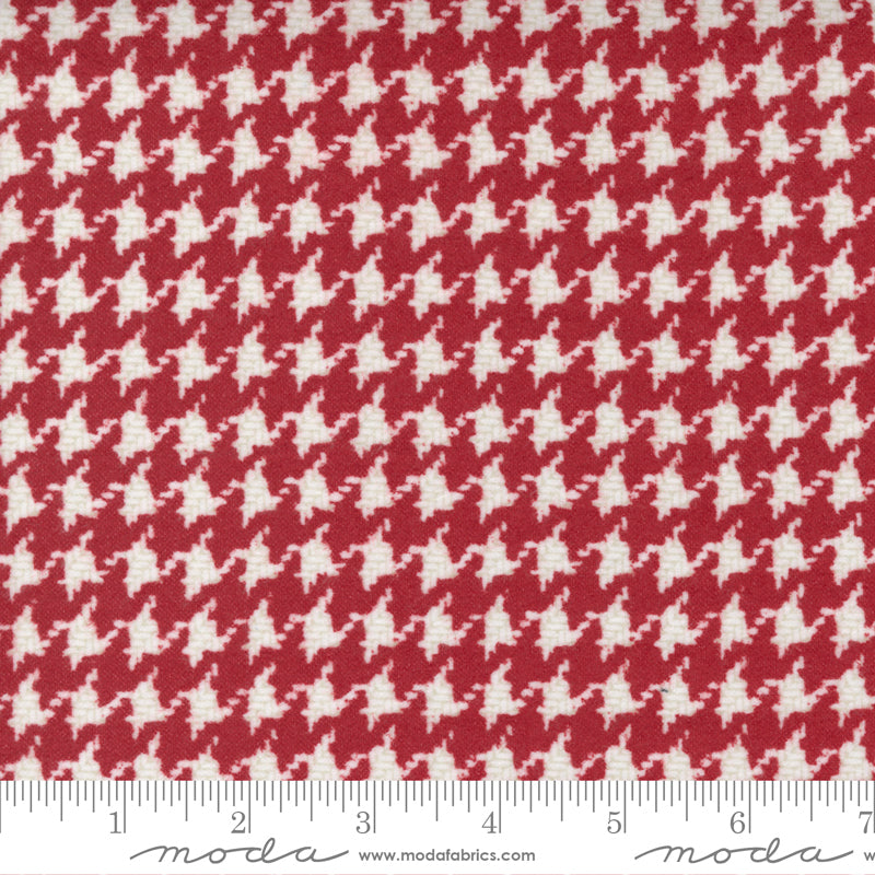 Moda Yuletide Gatherings Hounds Tooth Santa's Coat Flannel Fabric
