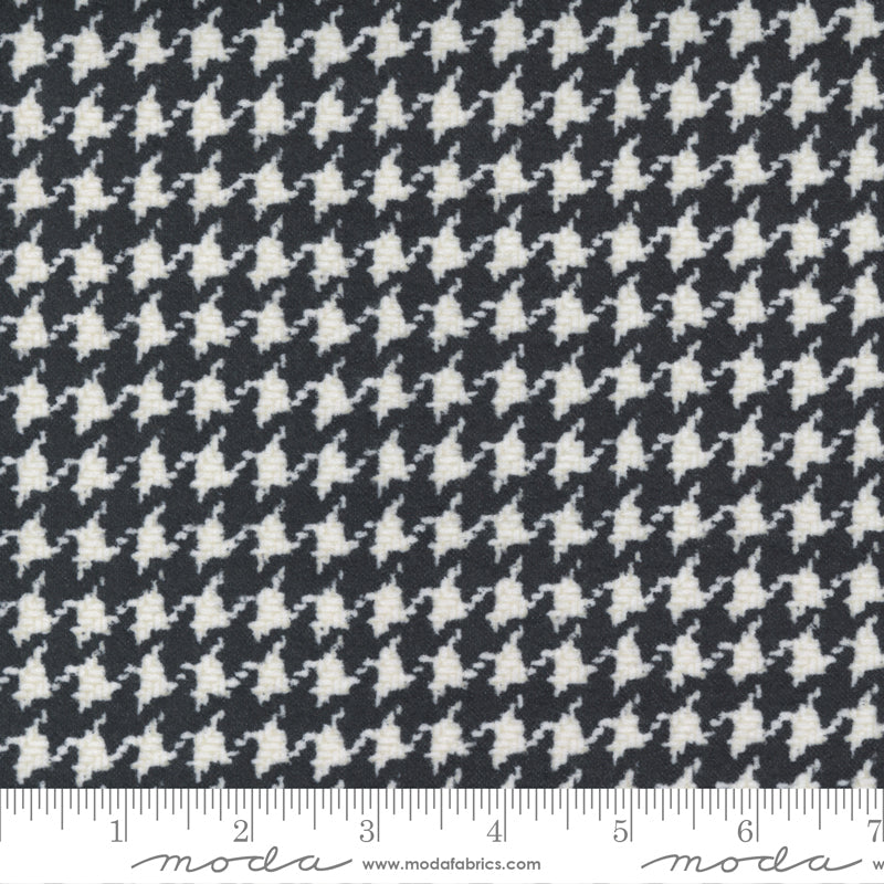 Moda Yuletide Gatherings Hounds Tooth Coal Flannel Fabric