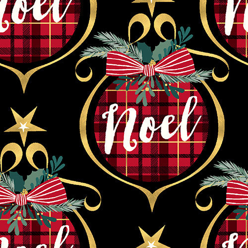 3 Wishes Fabrics Mistletoe And Metallic Noel Ornament Metallic Fabric