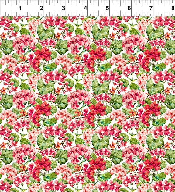 In The Beginning Fabrics Watercolor Beauty Geranium Red Fabric