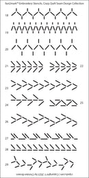 Embroidery Stencils Crazy Quilt Seam Design Selection