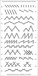 Embroidery Stencils Crazy Quilt Seam Design Selection